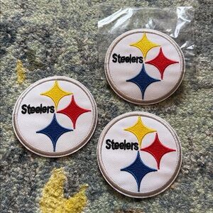 Pittsburgh Steelers Small Embroidered Iron On or Sew On Patch Set Of 3